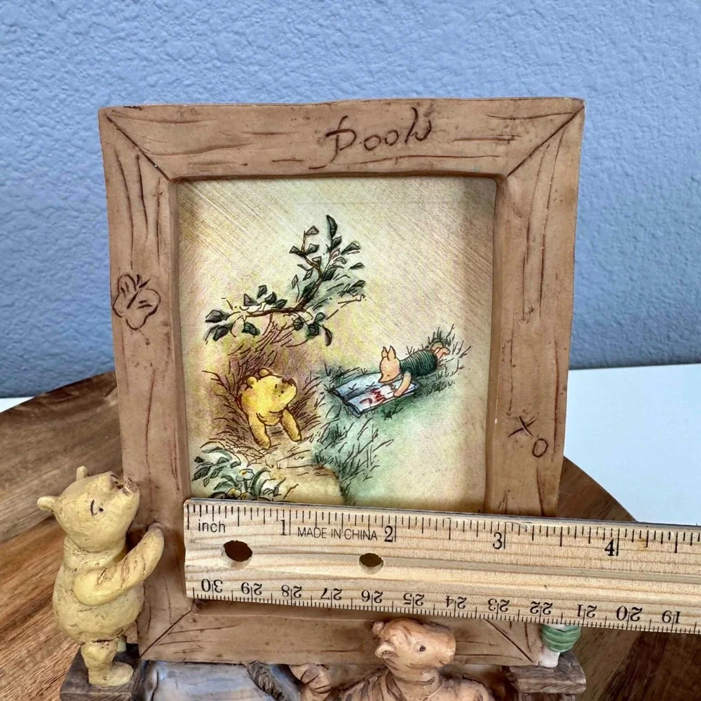 VTG Disney Classic Winnie the Pooh Charpente 3D Resin Picture Frame Nursery RARE
